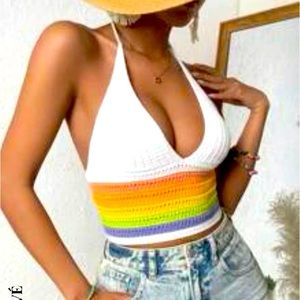 Shein Backless Knit Halter  NWT